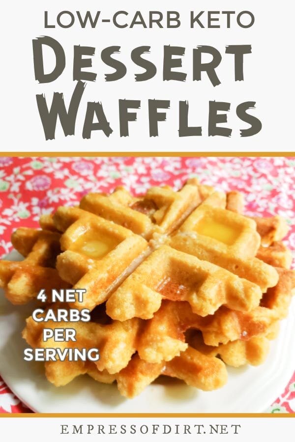 Homemade keto dessert waffles made from almond flour.