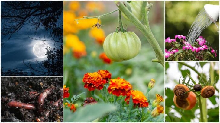 Tomato with marigolds.