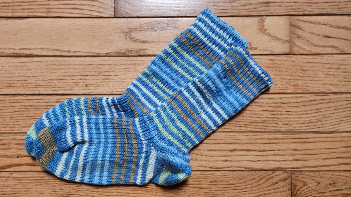 Socks made on an antique circular knitting machine.