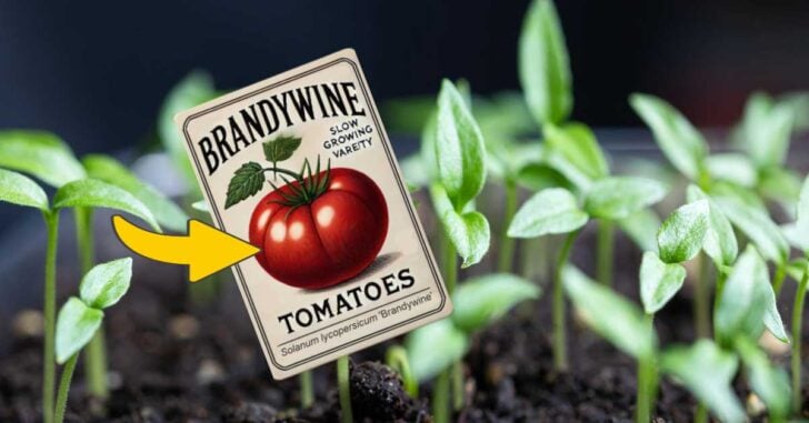 Example of a slow-growing tomato plant seed.