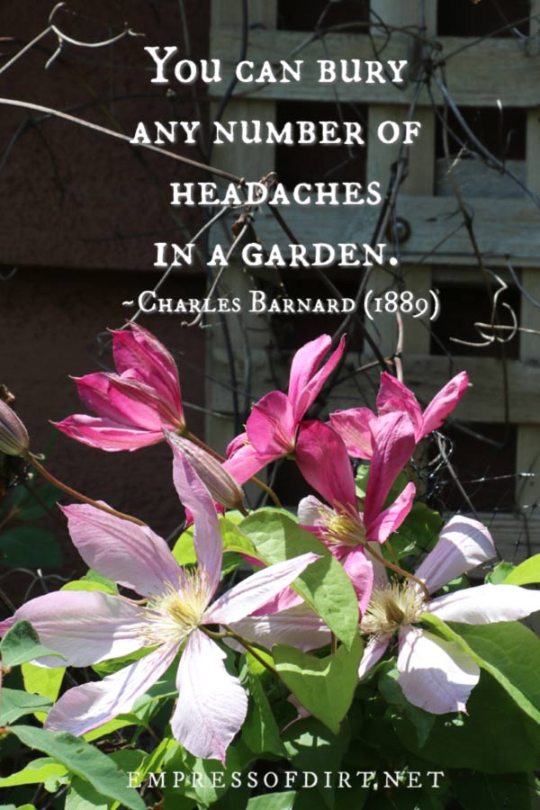 My Handkerchief Garden by Charles Barnard was first published in 1889, providing practical information and encouragement for creating a kitchen garden on a small urban lot—just like we do today. This quote comes from the book My Handkerchief Garden by Charles Barnard who was an urban food grower in 1889.
