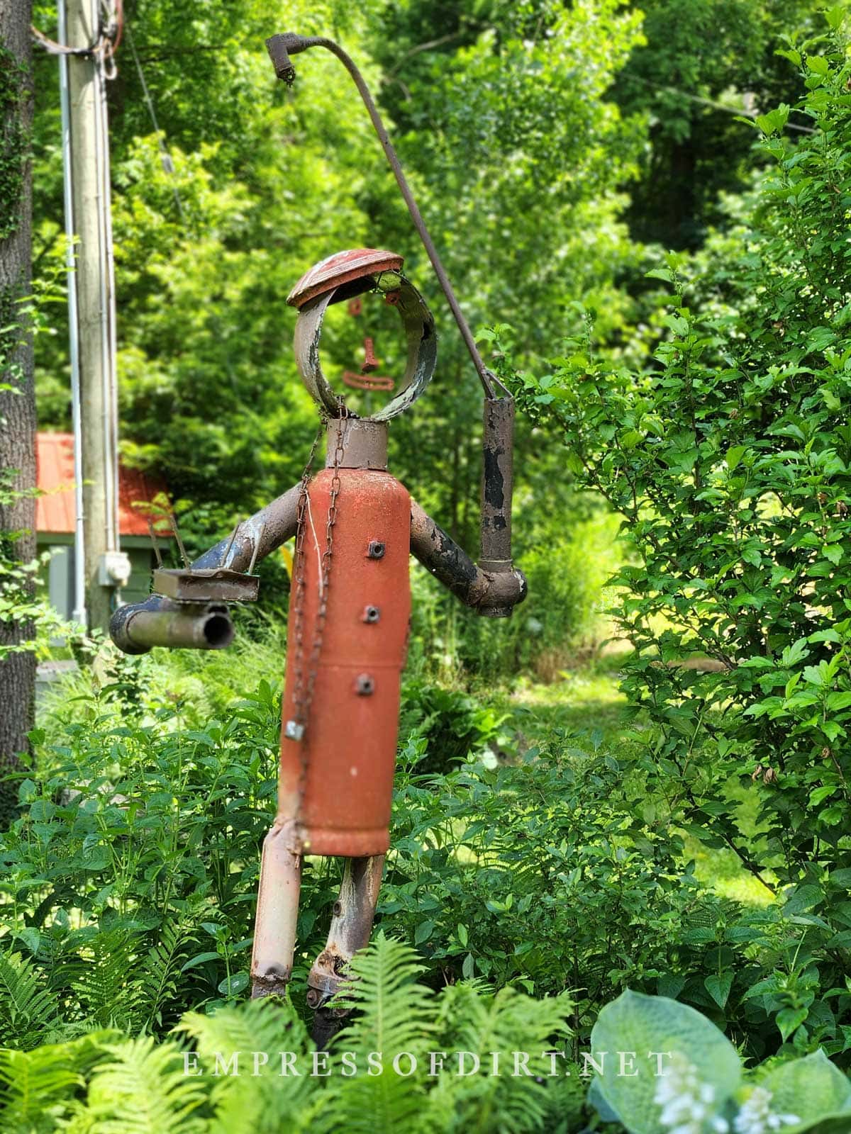 Metal garden art man