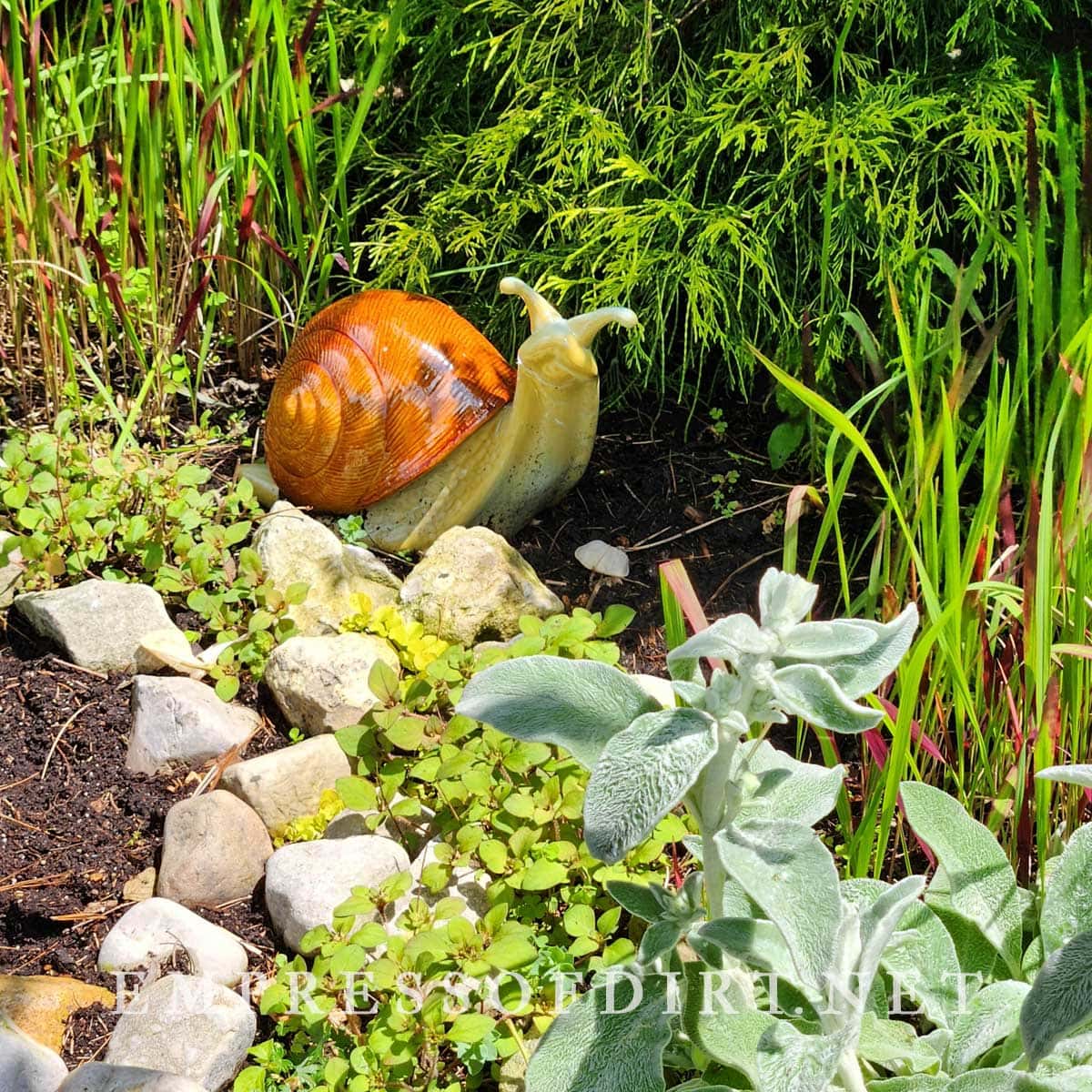 Giant glass garden art snail