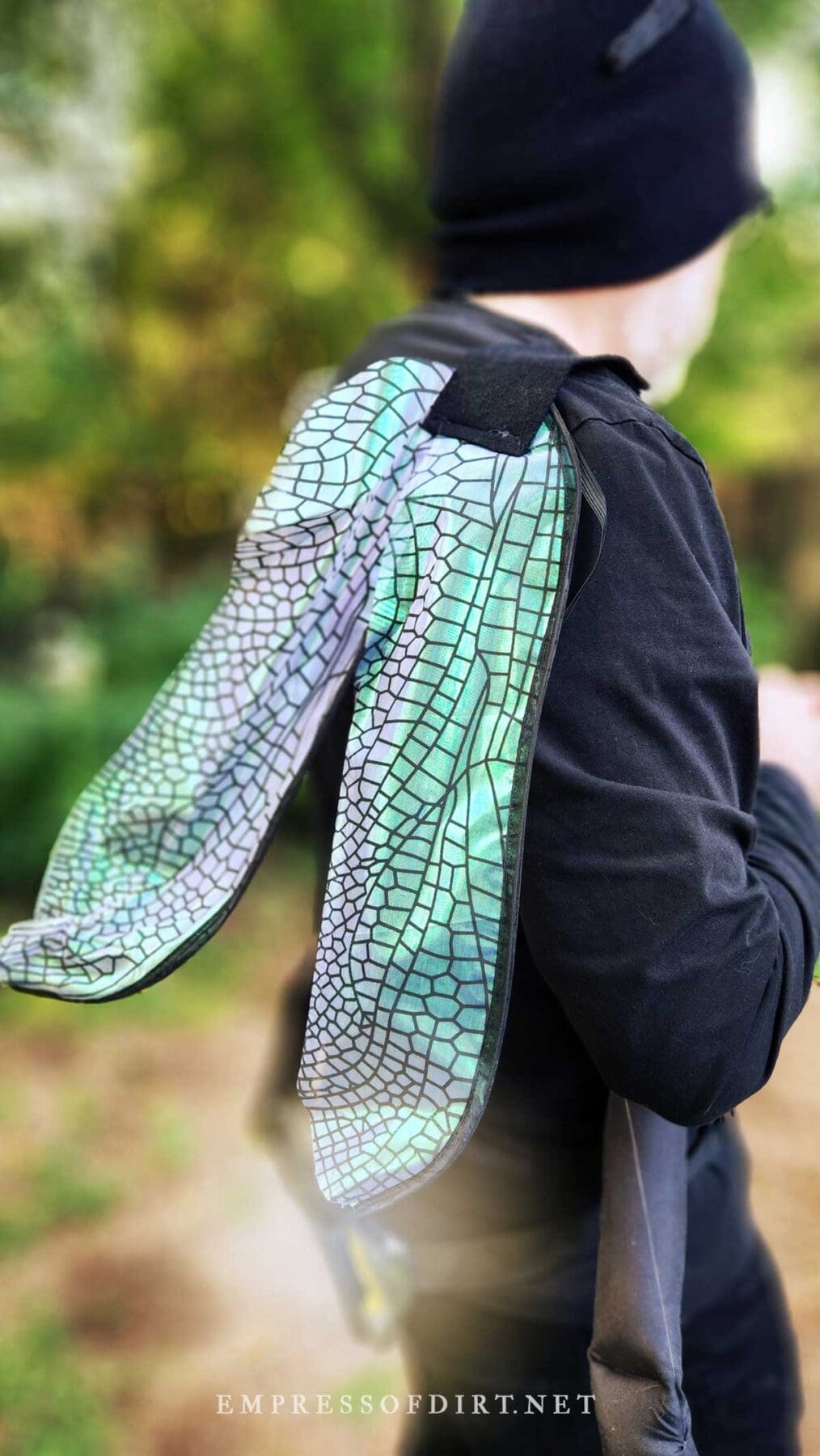 Closeup of wings for firefly Halloween costume