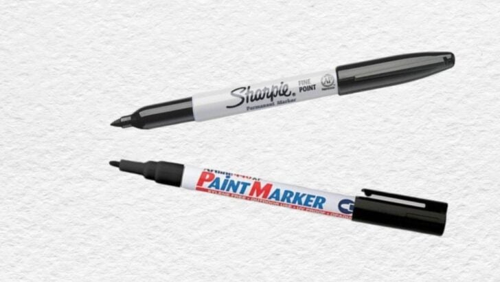Different types of marking pens for plant tags.