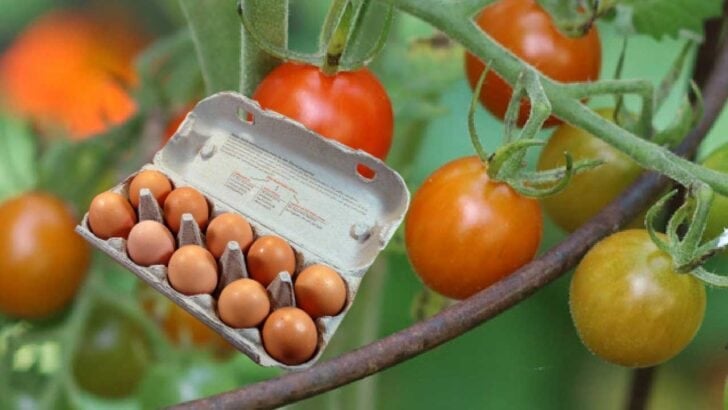 Carton of brown eggs.