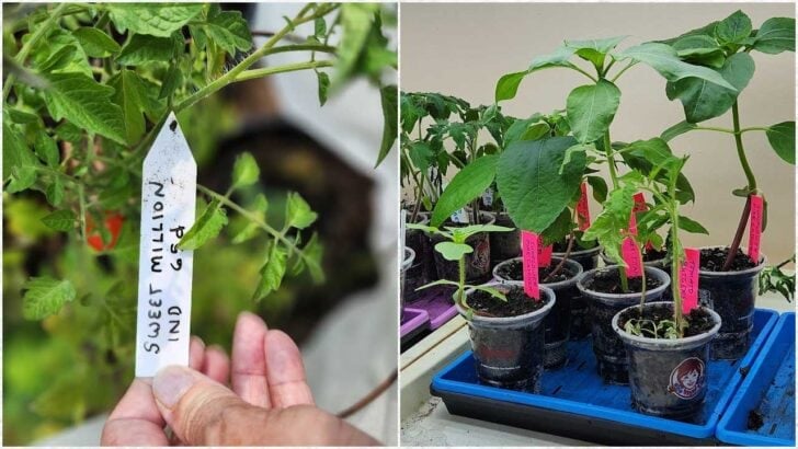 Collage of various plant seedlings.