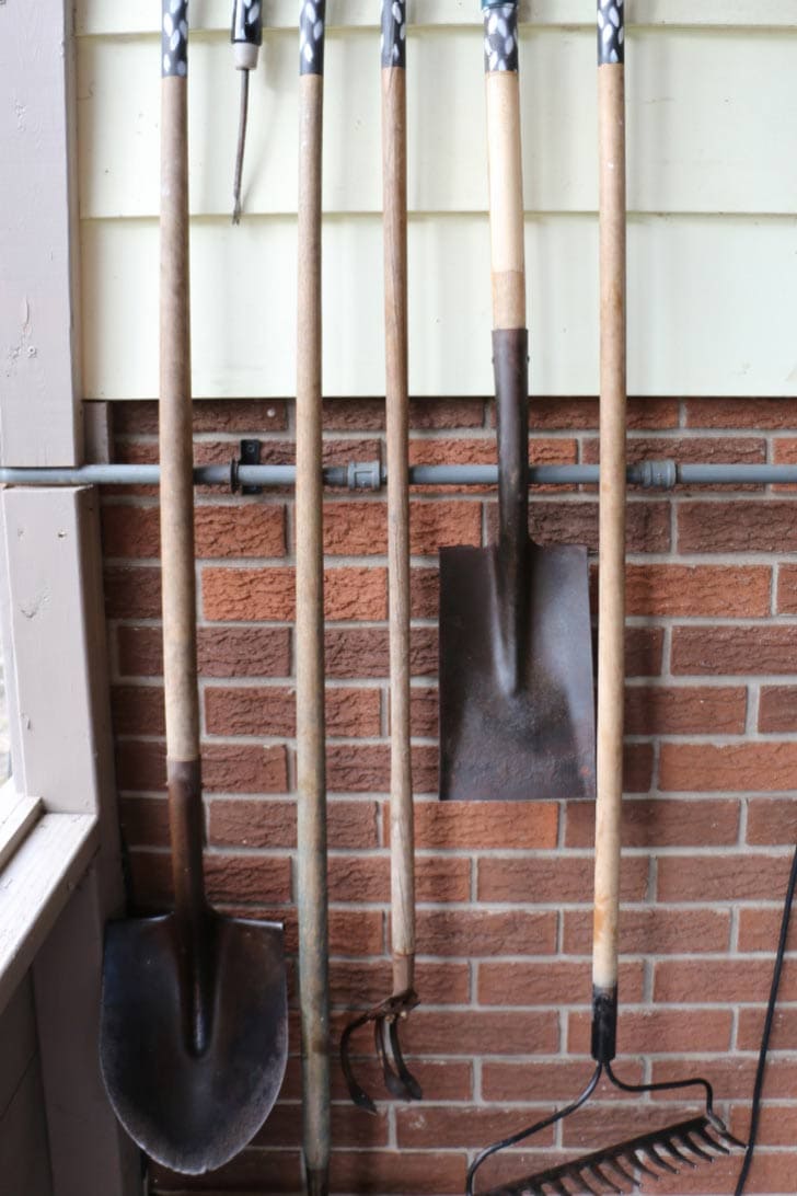 Old, long-lasting garden tools.