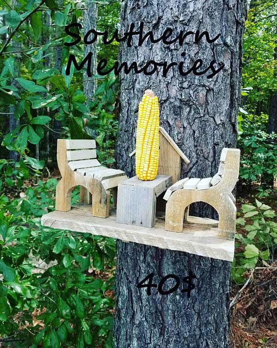 Squirrel Feeder - SouthernMemorieDecor Etsy Shop.